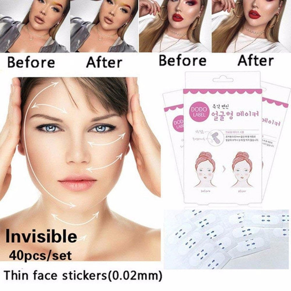 Instant Face Lift Invisible Thin Face Sticker Lift Face V Shaper Reduce Double Chin Makeup Tool Facial Slimming Sticker Wholesale 0605157