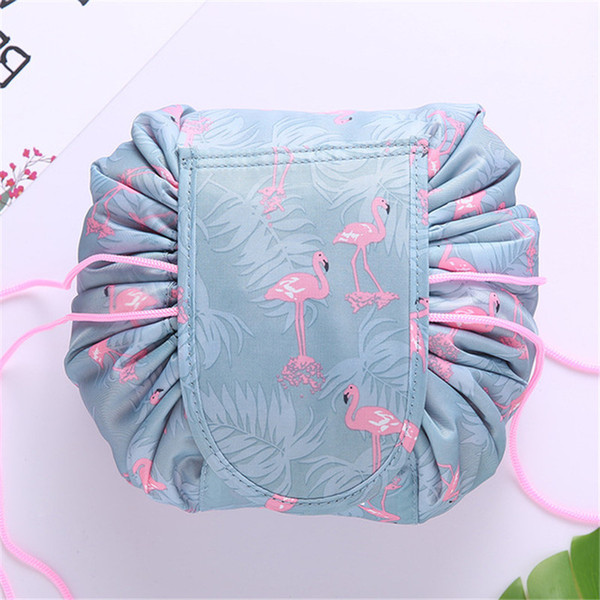 DHL Hot 16 design Lazy Makeup Bag Organizer Drawstring Cosmetic Bag Animal Flamingo Travel Make Up Organizer Storage Pouch Toiletry Kit