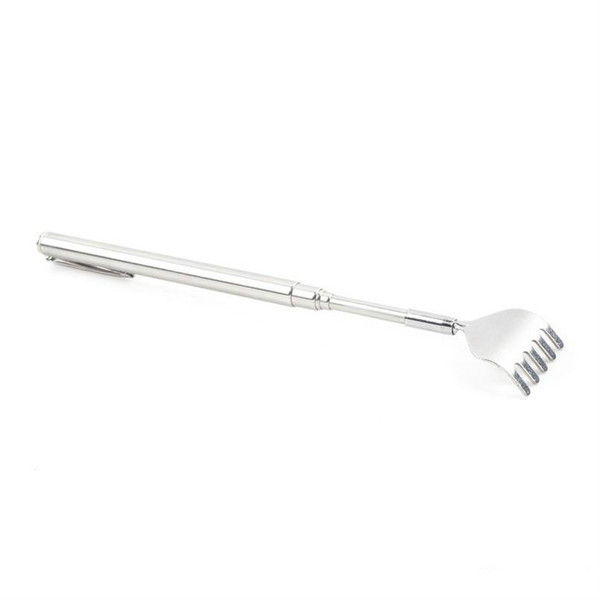 Care Product Extendable Stainless Steel Telescoping Back Scratcher with Pocket Clip