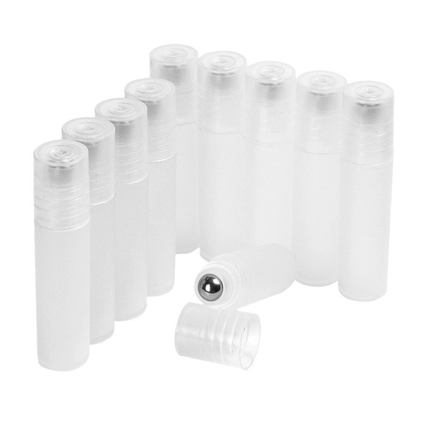 10pcs 5ml Empty Portable Travel Makeup Container Plastic Roll On Bottles Roller Ball Essential Oil Perfume Refillable Bottle