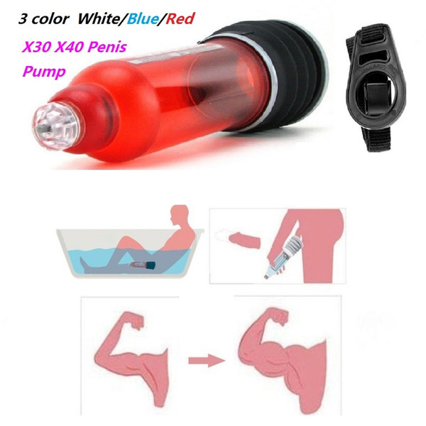 X30 Hydrotherapy X40 Pump Pe-nis Vacuum water pump Penis pump enlargement with shower strap Water Spa Penis lengthening like pro Extender