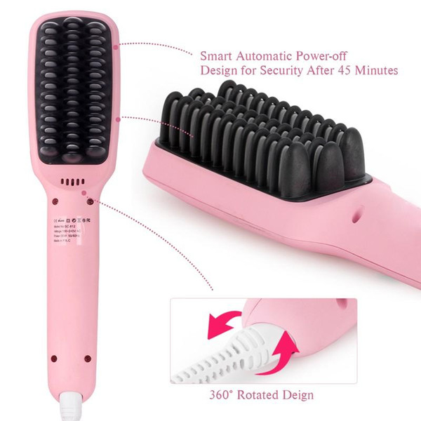 2016 100-240V Original Escova Alisadora Fast Electric Smooth Brush Ceramic Hair Straightener Comb Flat Iron With LCD Straight Brush