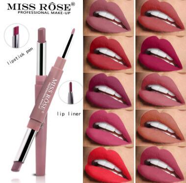 MISS ROSE Matte Lipstick Make up Double-end Full Professional Waterproof Lipstick Long-Lasting Cosmetics Korean Style Tint Lip