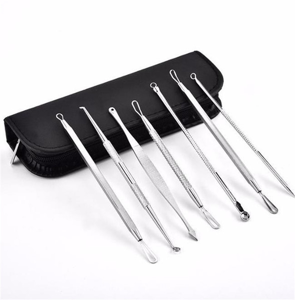 WHOLESALE Blackhead Whitehead Pimple Acne Blemish Comedone Remover Extractor Skin Care Cleanser Tools 7Pcs Kit