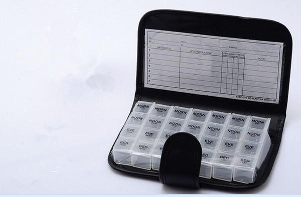 2018 new Diary Pill Box Portable 28 Squares Weekly 7 Days Tablet Holder Medicine Storage Organizer Container Case good item