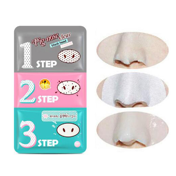 Holika Pig Nose Clear Black Head Acne Remover Blackheads Face Mask 3 Step Kit Beauty Cleaning Supplies H070