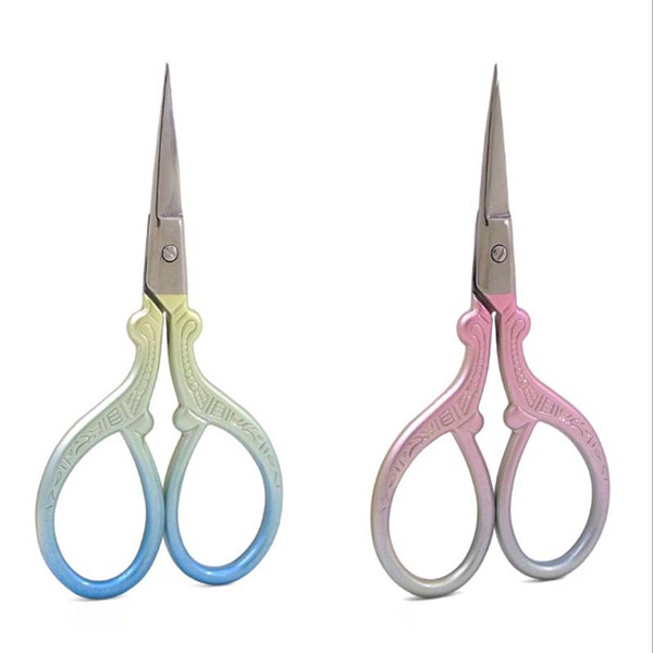 Stainless Steel Makeup Scissor 91mm Eyebrow Eyelashes Nose Hair Trim Scissor Sharp Ponit Curve Tip Small Eyebrow Scissor