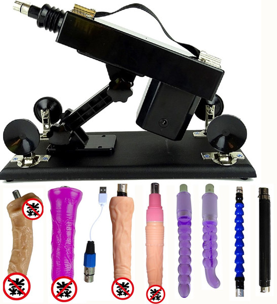 Automatic Sex Machine Multispeed Adjustable Thrusting with 6 Dildo Retractable Gun Female Masturbation Pumping Gun for Women,