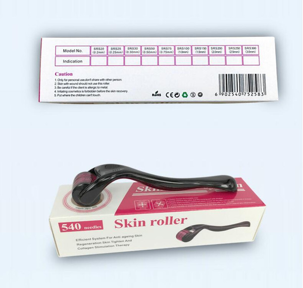 Derma Micro Needle Skin Roller 540 Micro Needles Dermatology Therapy Microneedle Dermaroller 0.5mm 1.0mm 1.5mm 2.0mm 3.0mm With Retail Box