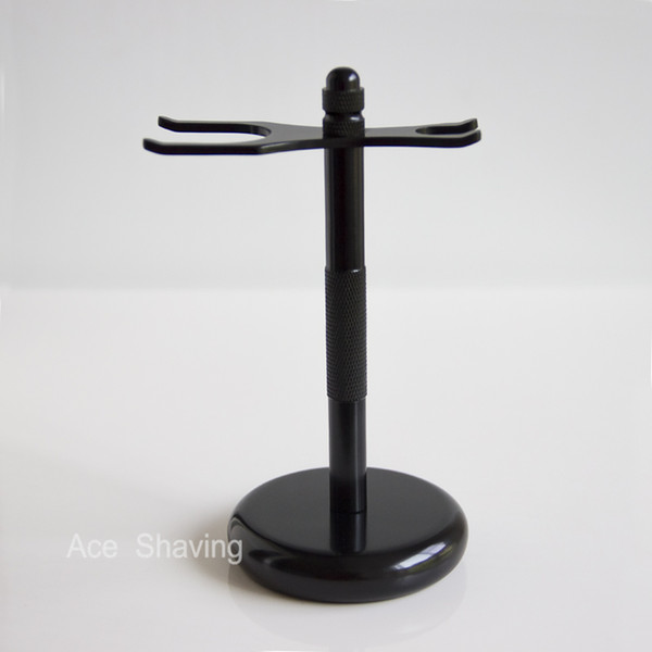 Man Razor Shaver And Beard Brush Stand Stainless Black Painting Metal Shaving Set Kit Holder