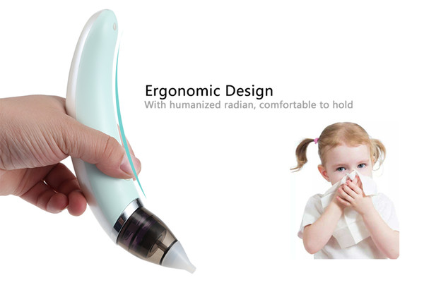 Ergonomic New Born Baby Nasal Aspirator Electric Safety Nose Cleaner Vacuum Suction Sniffling Equipment for Children Protection