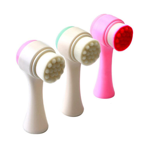 Tatyking 3D Double-Sided Standing Wash Brush Soft Hair Manual Cleansing Brush Cleansing Tool Silicone Wash Brush PH0163