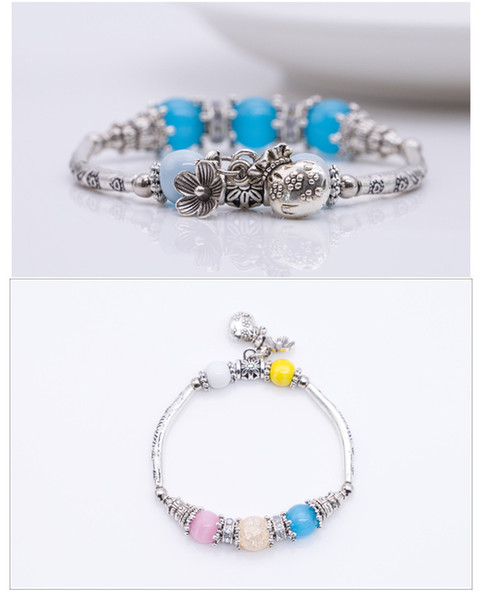 New Crystal Multicolor Beads Weave Bracelet Tassel Multilayer Steampunk Love Bracelets For Women Gift Pulseira Accessories