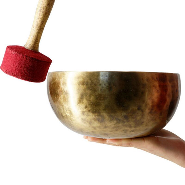 19cm Himalayan Hand Hammered Chakra Meditation Bowl Yoga Energy Old Spa Singing Bowl