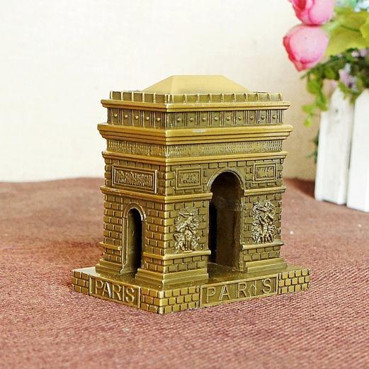 9cm Height Metal Craft France Paris Famous Landmark Arch of Triumph Model