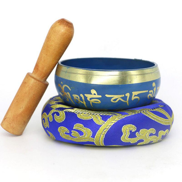 New Arrival Tibetan Blue Color Singing Bowl with Wood striker