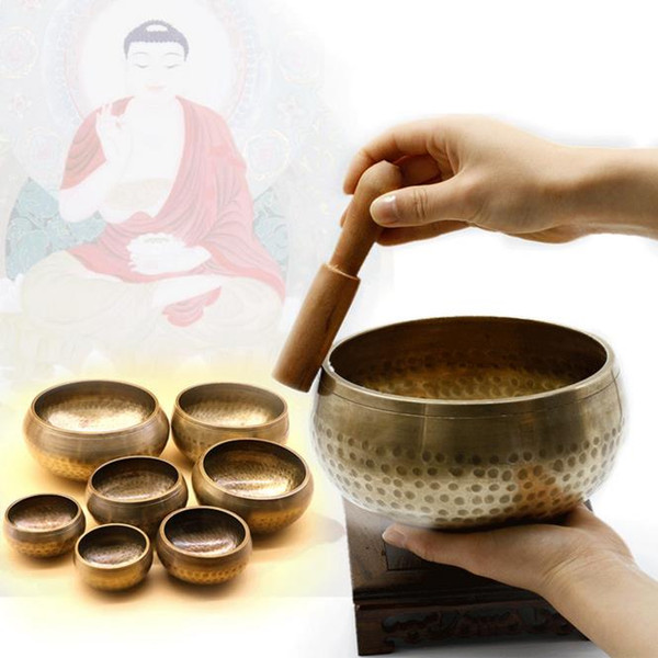 Himalayan Hand Hammered Chakra Meditation Bowl Decorative-wall-dishes Yoga Tibetan Buddhist Brass Singing Bowl