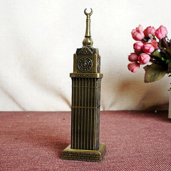 16cm Height Saudi Arabia Famous Landmark Mecca Clock Tower Hotel Model