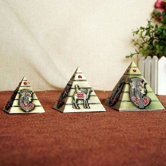 3pcs as set Metal Craft Egypt Famous Landmark Pyramids Model