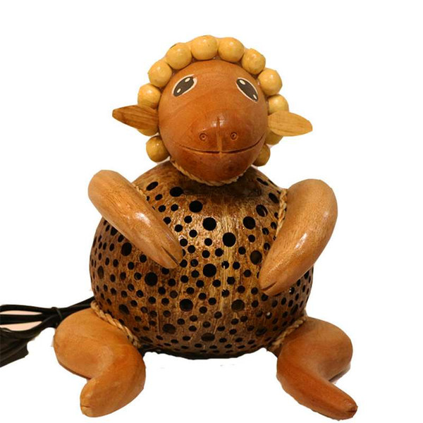 Southeast Asian sheep lamp table decoration ornaments gifts creative garden style original wooden lamps