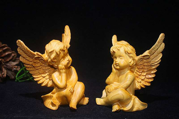 Thuja Wood Carving Angel Wood Crafts Thuja Wood Art Decoration Gift Collection