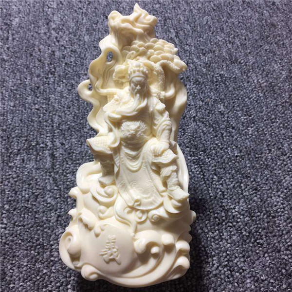 Ivory Seiko Engraving Xiangyun Guan Gong Wu Caishen Indoor Desktop Rosewood Crafts Decoration