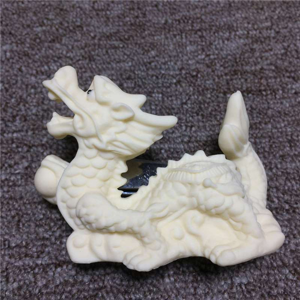 Ivory Carving Cartoon Zodiac Decoration Dragon 9*7*4cm Car Desktop Crafts Gift Box