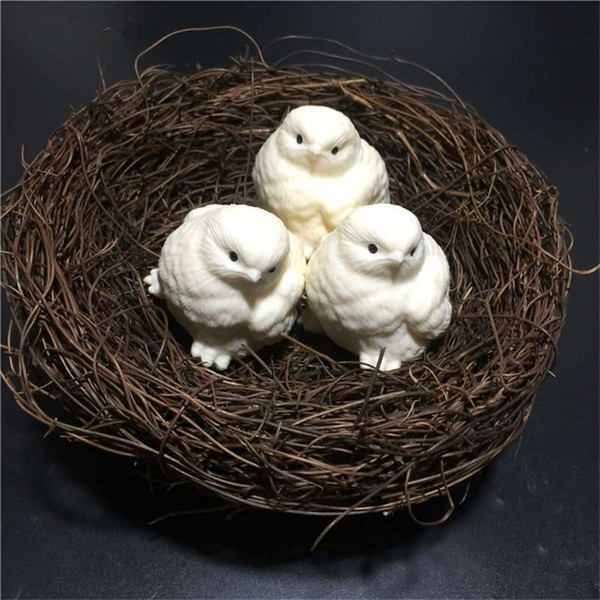 Ivory Zodiac Chicks Hand-carved Handle Piece wenwan ornaments gift box