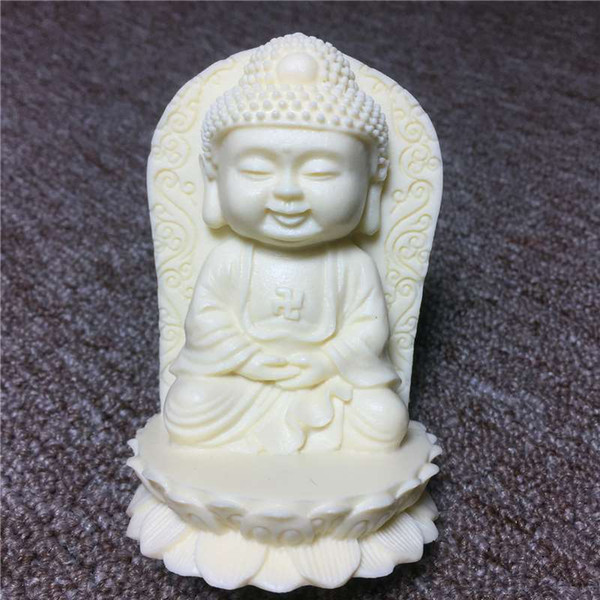 Ivory Seiko carving 9*6*4.5cm Xiaomeng Buddha hanging indoor Desktop crafts ornaments