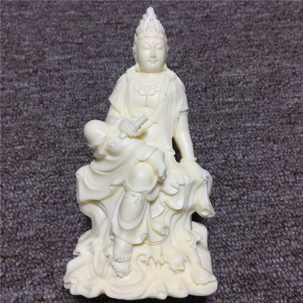 Ivory carving concept of self-contained Guanyin 13*7.5*4.5cm Lucky Nafu Car desktop crafts fashion