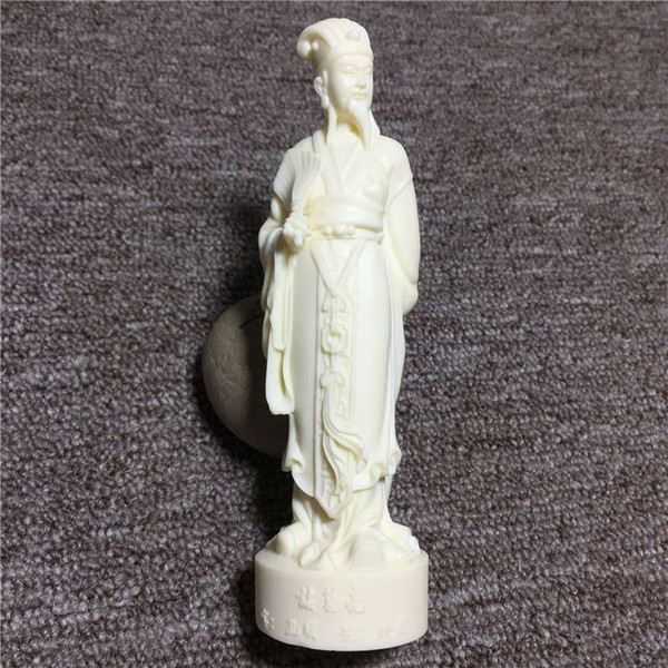 Ivory carving Zhuge Liang Kong Ming 14.3*4*3.5cm crafts ornaments gift box