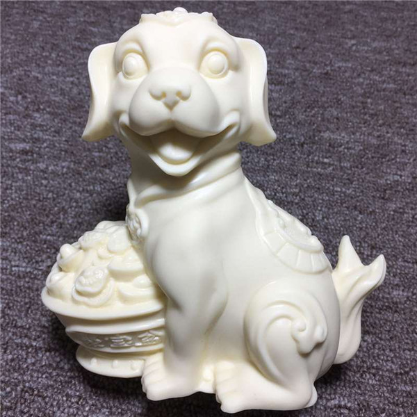 Ivory powder pressed engraving Lucky big Fortune 14*13.5*7cm home car fashion ornaments