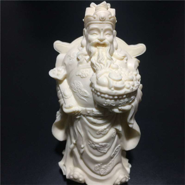Ivory Seiko carving ornaments, God of Wealth, indoor tabletop crafts