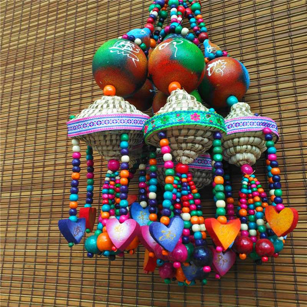 National handicrafts double straw hat Hulu pendant furniture hotel ornaments