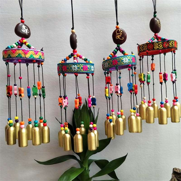 The 8 bell Chinese ethnic crafts bamboo creative gift Home Furnishing decorative pendant toy bar bells