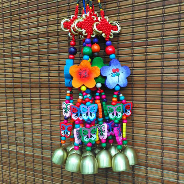 National handicrafts Chinese knot plum blossom double bell pendant furniture hotel wind bell