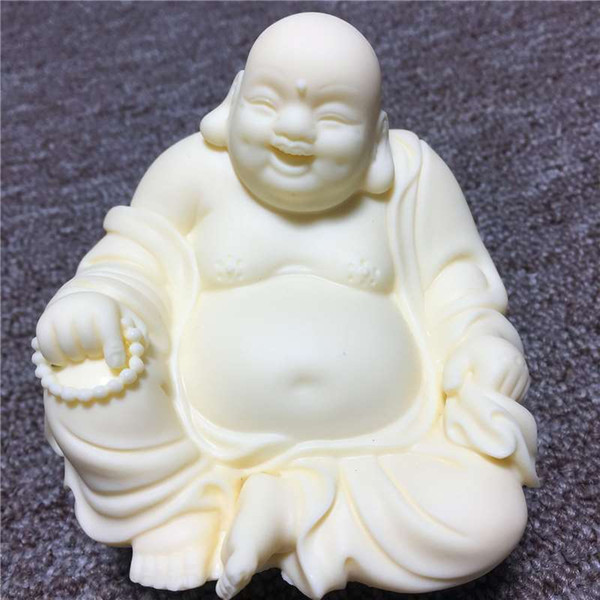 Ivory carving Maitreya Buddha 9*9*7.5cm Lucky Nafu Car desktop crafts fashion ornaments