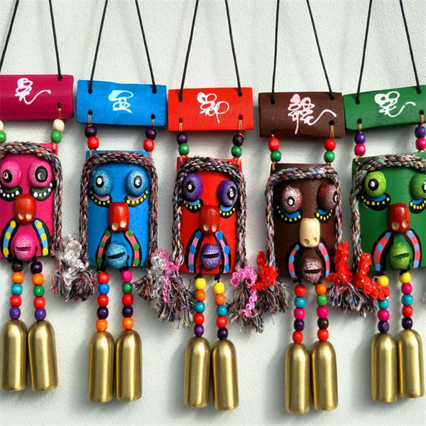 Chinese national handicraft small bamboo swallowing double bell (long bell) wall hanging