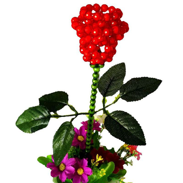 Valentine's day, women's Day flowers roses gift, Handmade Beaded Wedding special decoration flower technology gift finished product