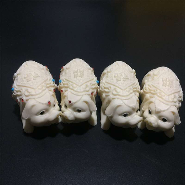 Ivory fruit diamonds happy pig ornaments carving crafts home living room office car gifts