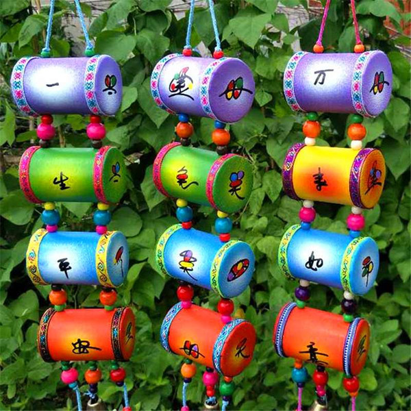 The four series of national arts and crafts Dongba tabour creative gift Home Furnishing bar decorated wooden pendant