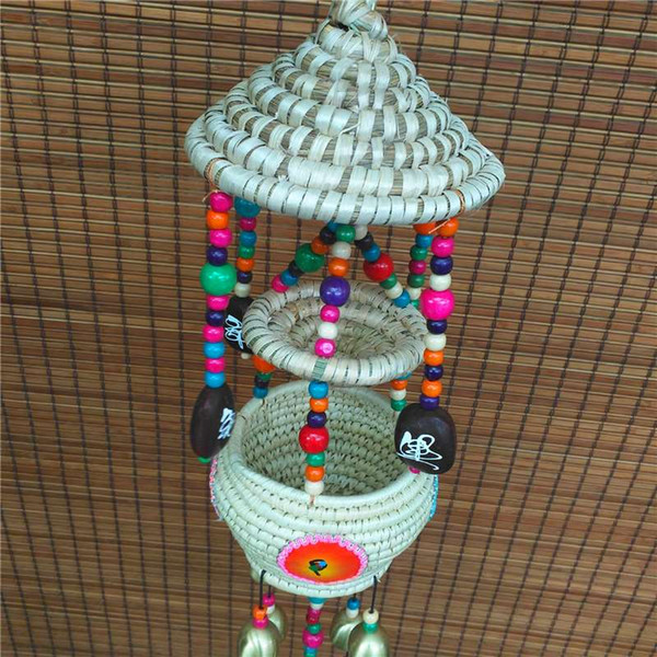 National ornaments with double straw hats and LineApple cradle gifts home ornaments