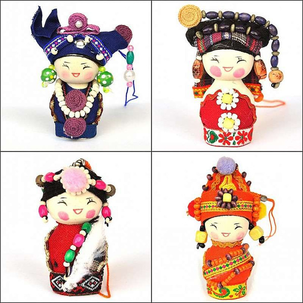 National doll accessories colorful dolls, toys and household decorations.
