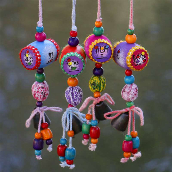 Small horizontal drum set pieces of wild fruit hang a piece of creative hang a pure hand original small wind chimes