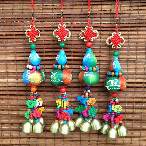 Chinese Rachel colorful gourd four bell chimes ornaments national crafts creative gift Home Furnishing bar decoration