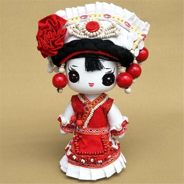 Cartoon doll ethnic characteristics of Yunnan Home Furnishing jewelry wooden ornaments gifts crafts creative design