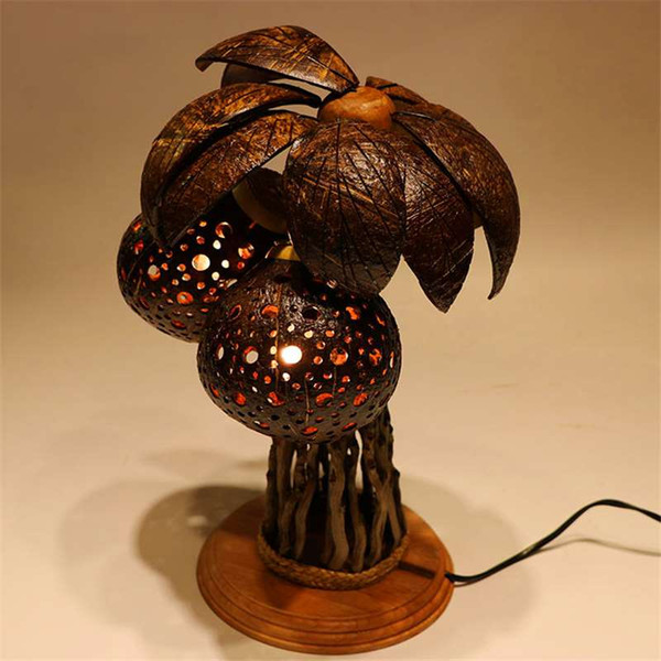 Double ball table decoration decoration lamp southeast garden style lamps original wooden gift ideas