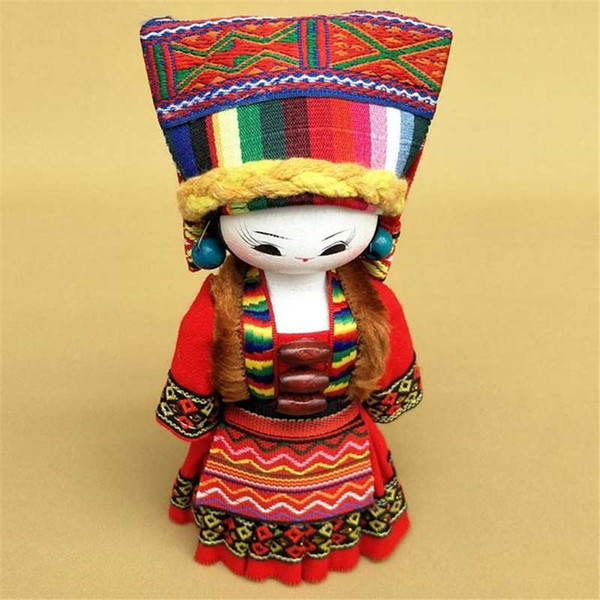 Pure handmade wooden decoration features Home Furnishing national doll jewelry gift toys for children