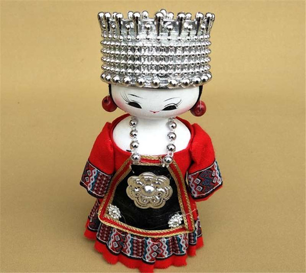 The characteristics of ethnic jewelry ornaments, wooden doll color linen Home Furnishing creative design gift toys for children