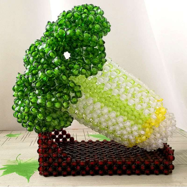 The new selling handmade beaded jade cabbage are finished Home Furnishing decoration office mascot ornaments